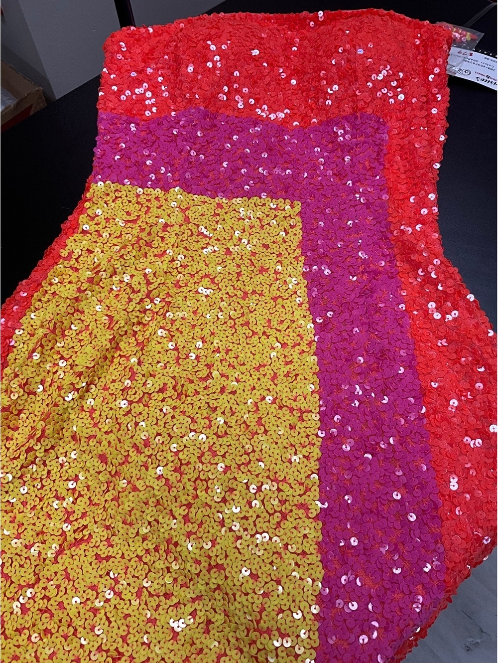 Sequin Color Block Strapless Party Dress NWT - Picture 3 of 3